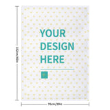 Customizable fleece blanket, soft and warm, with 'Your Design Here' text, ideal for personalized gifts from MyArtsyGift