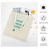 Customizable canvas tote bag with YOUR DESIGN HERE, perfect for shopping or travel, cotton blend.