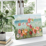 Coastal Poppies Beach Flower Canvas Print, USA wall art, perfect for living room or bedroom decor