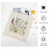 Floral canvas tote bag, 'Make all things beautiful' quote, cotton blend, perfect for shopping
