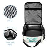 Custom insulated lunch tote with Your Design, leakproof, for work/picnic. Features: net bag, easy-clean interior.