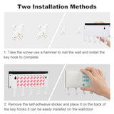 Key holder installation guide: screw and self-adhesive methods for home decor. Features PU leather and key hooks.