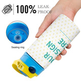 MyArtsyGift 12oz Kids Insulated Water Bottle, leak-proof design with custom art, featuring sealing ring details.