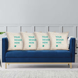 Personalized cotton linen pillow set of 4, "YOUR DESIGN HERE" design, bedroom decor