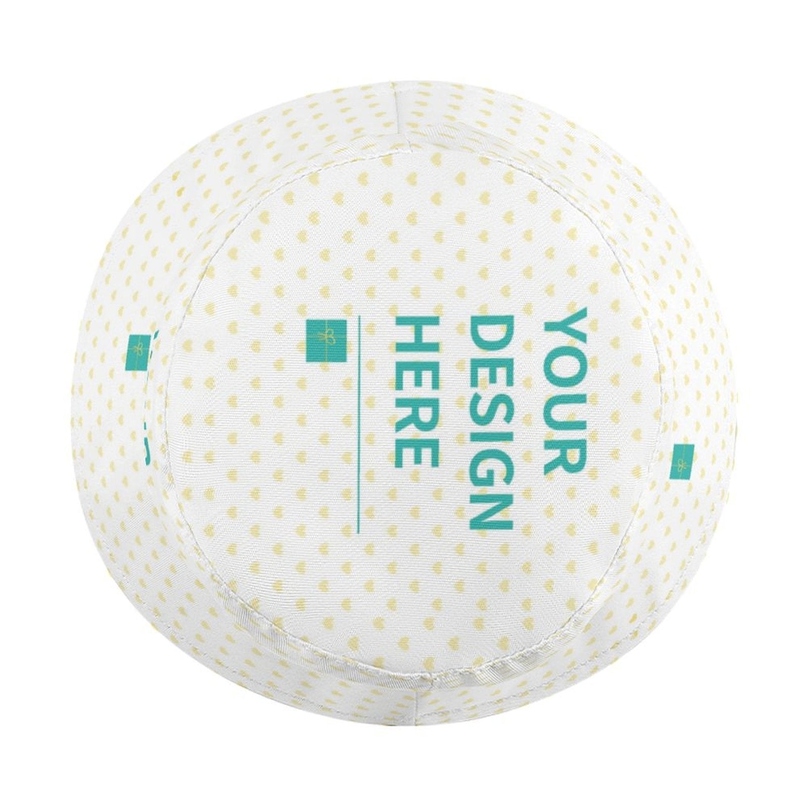 Custom baby sunhat with heart pattern, personalized 'YOUR DESIGN HERE'. Polyester sun protection hat for kids.