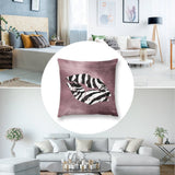 Mauve zebra lips plush pillow cover, soft and fluffy for sofa, couch, and living room, home decor