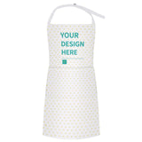 Customizable apron with pockets, "YOUR DESIGN HERE" text, perfect for kitchen and BBQ