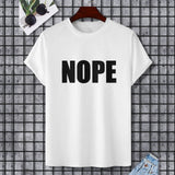 White Gildan NOPE t-shirt, unisex, cotton fabric, suitable for casual wear and self-expression, MyArtsyGift.
