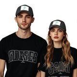 Custom denim baseball cap with YOUR DESIGN HERE area, in dark gray, for personalized gifts. Great for men and women.