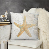 Starfish pillow cover, luxury short plush material, perfect for sofa or couch. Adds elegance to your living room.