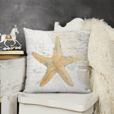 Soft plush throw pillow cover with a starfish design for living room decor