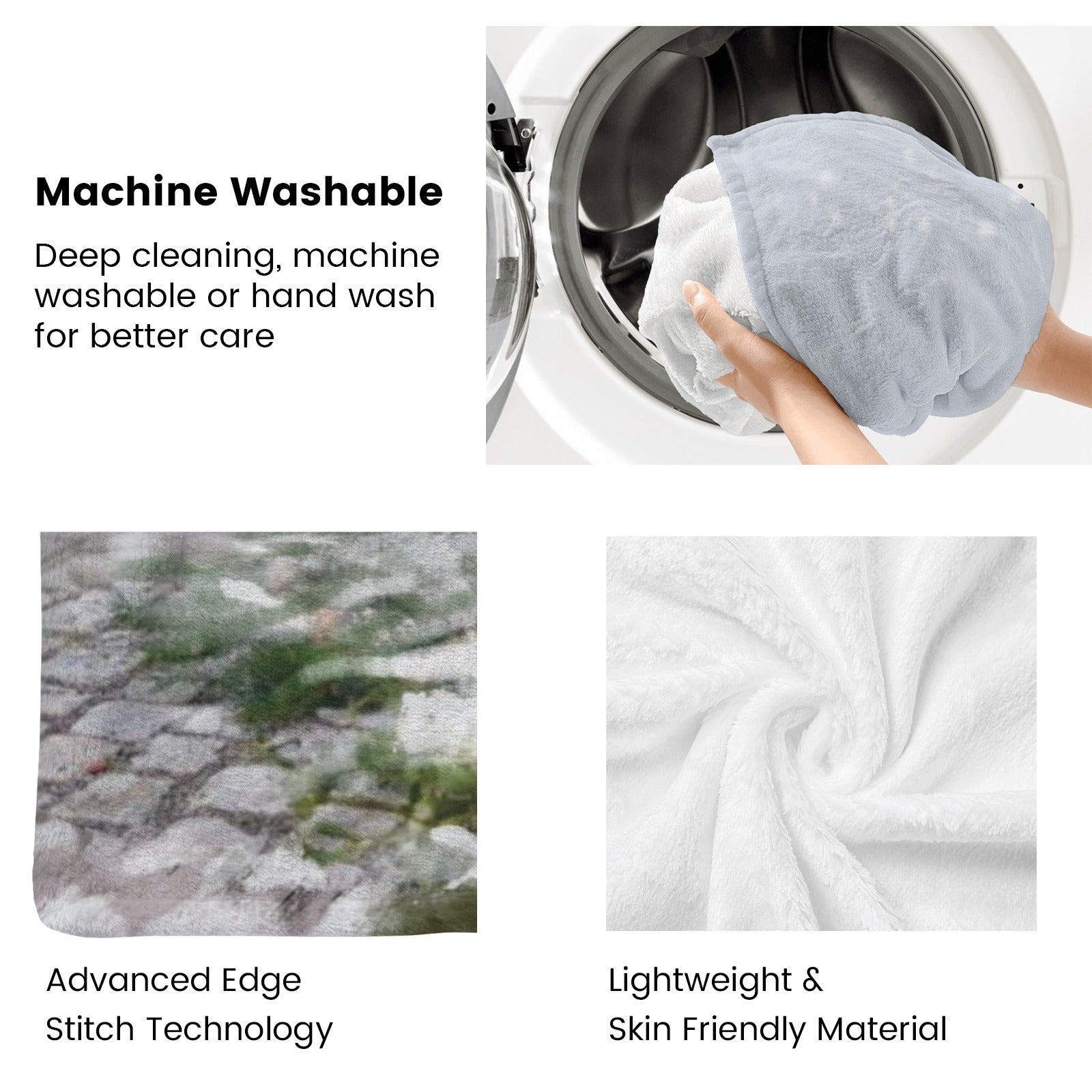 Machine washable Winter Christmas tree flannel blanket. Soft, skin-friendly material, durable stitch technology.