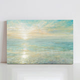 Sunrise canvas print, ocean art with soft colors for wall decor, made in the USA by DANHUI NAI.