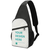 Custom sling backpack with customizable design, black Oxford cloth, ideal for men and women.