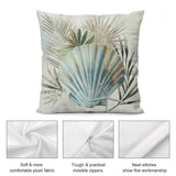 Soft plush throw pillow cover with seashell art. Features soft fabric, invisible zippers and neat stitches.