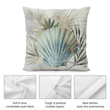 MyArtsyGift plush pillow cover with seashell design, soft, fluffy fabric, invisible zipper. Perfect for sofa or couch.