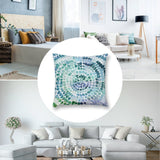 Blue and green plush throw pillow cover, short plush material, perfect for sofa and living room, artistic design.