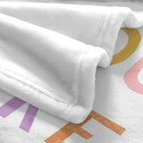 White Unicorn Magic flannel blanket, soft polyester material, perfect baby and kids gift