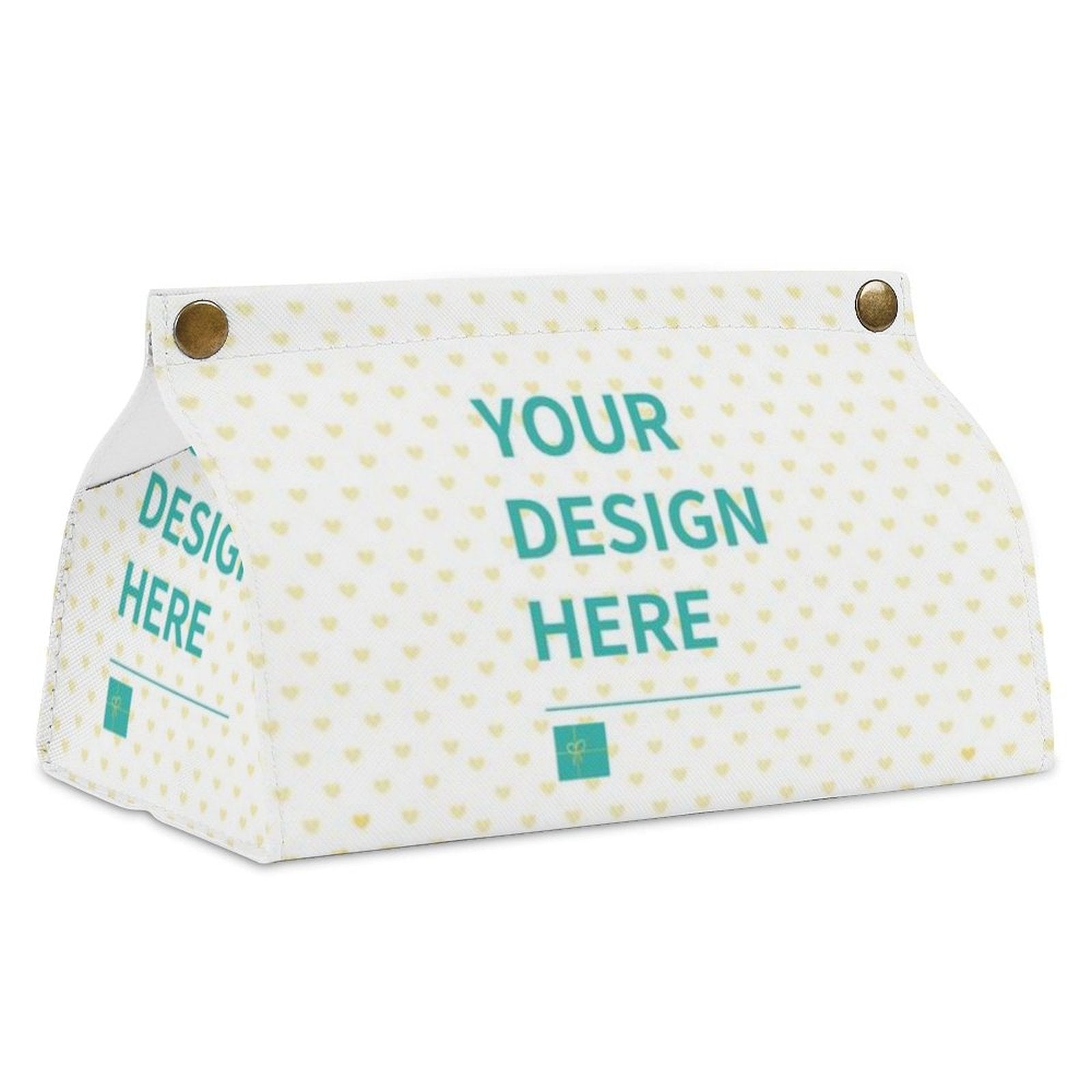 Custom tissue box cover, PU material with heart pattern, perfect for home, office or car