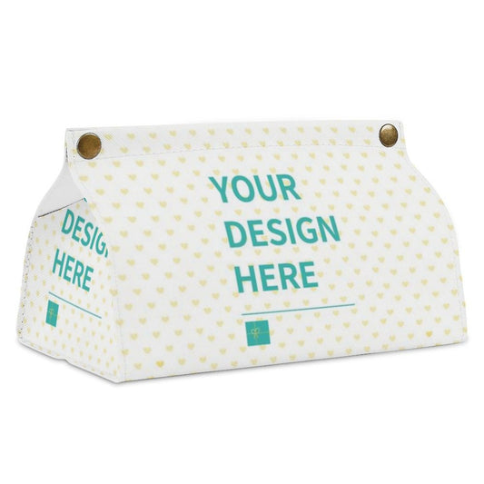 Custom tissue box cover, PU material with heart pattern, perfect for home, office or car