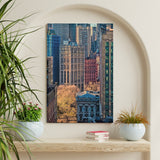 New York City modern wall art canvas print with vibrant cityscape, perfect for living room or home decor.