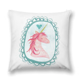 Decorative plush pillow cover with unicorn design - Soft, fluffy pillow covers for sofa and couch