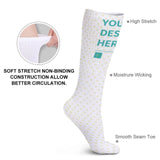 Personalized knee-high socks with 'YOU DES HER' print, breathable and soft, ideal for gifts