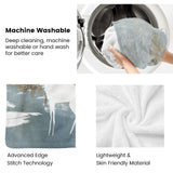 Blue Winter Forest Deer Flannel Blanket, machine washable, soft and skin-friendly, made in USA