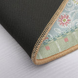 Personalized Flannel Floor Mat, floral design, non-slip black backing, washable, bedroom rug, MyArtsyGift