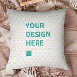 Custom polyester pillowcase with "YOUR DESIGN HERE" design, perfect for bedroom or living room. Featuring heart pattern.