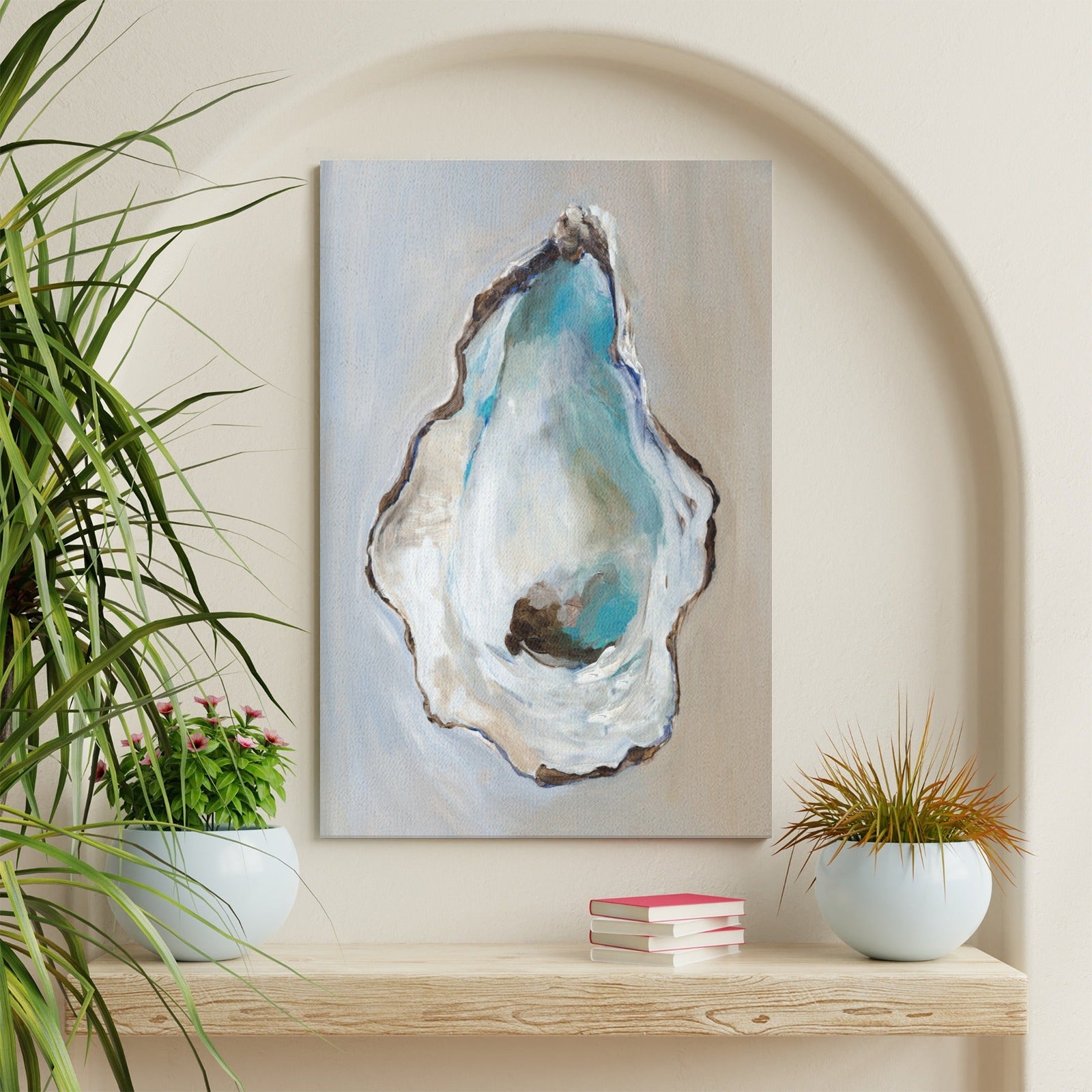 Oyster Modern Wall Art Canvas Painting, minimalist decor for living room, home decor.