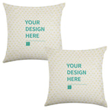 Customizable linen throw pillow case with space for design, perfect for living room decor; Personalized gift.