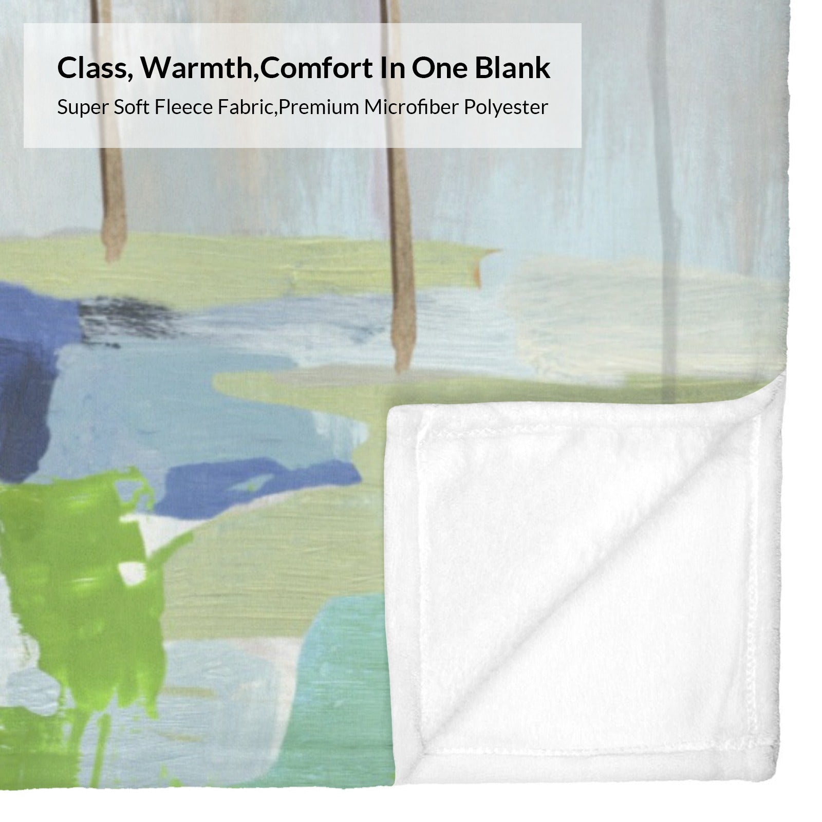 Abstract flannel blanket featuring palm trees design, super soft fleece, perfect for sofa or bed use