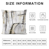 Abstract throw pillow cover with size options. High quality, soft plush, and breathable design.
