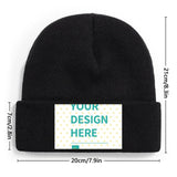 Custom Knit Beanie - Printed Patch - Ships from Canada
