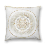 Luxury soft fluffy pillow cover with a gold geometric design, perfect for sofa or couch