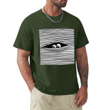 Green men's crew neck t-shirt with eye graphic. Classic tee design by MyArtsyGift