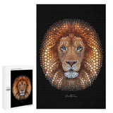 1000 Piece Wooden Puzzle - Lion face, creative family game night gift