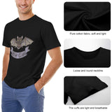 MyArtsyGift Men's black Bor Cat T-shirt, classic tee with pure cotton fabric and breathable cuffs.