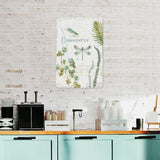 Dragonfly metal tin sign, botanical art for home decor, vertical iron painting, Made in USA