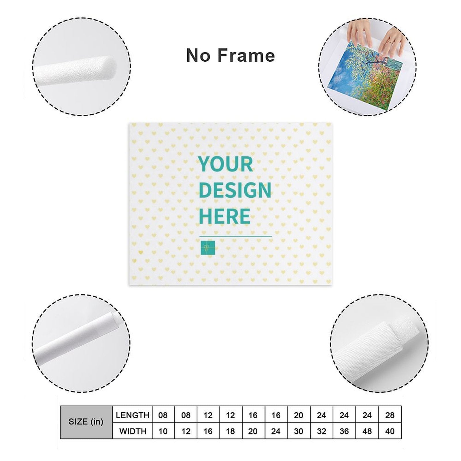 Custom Canvas Print with your photos. Personalized wall art, available in multiple sizes, perfect for gifting.