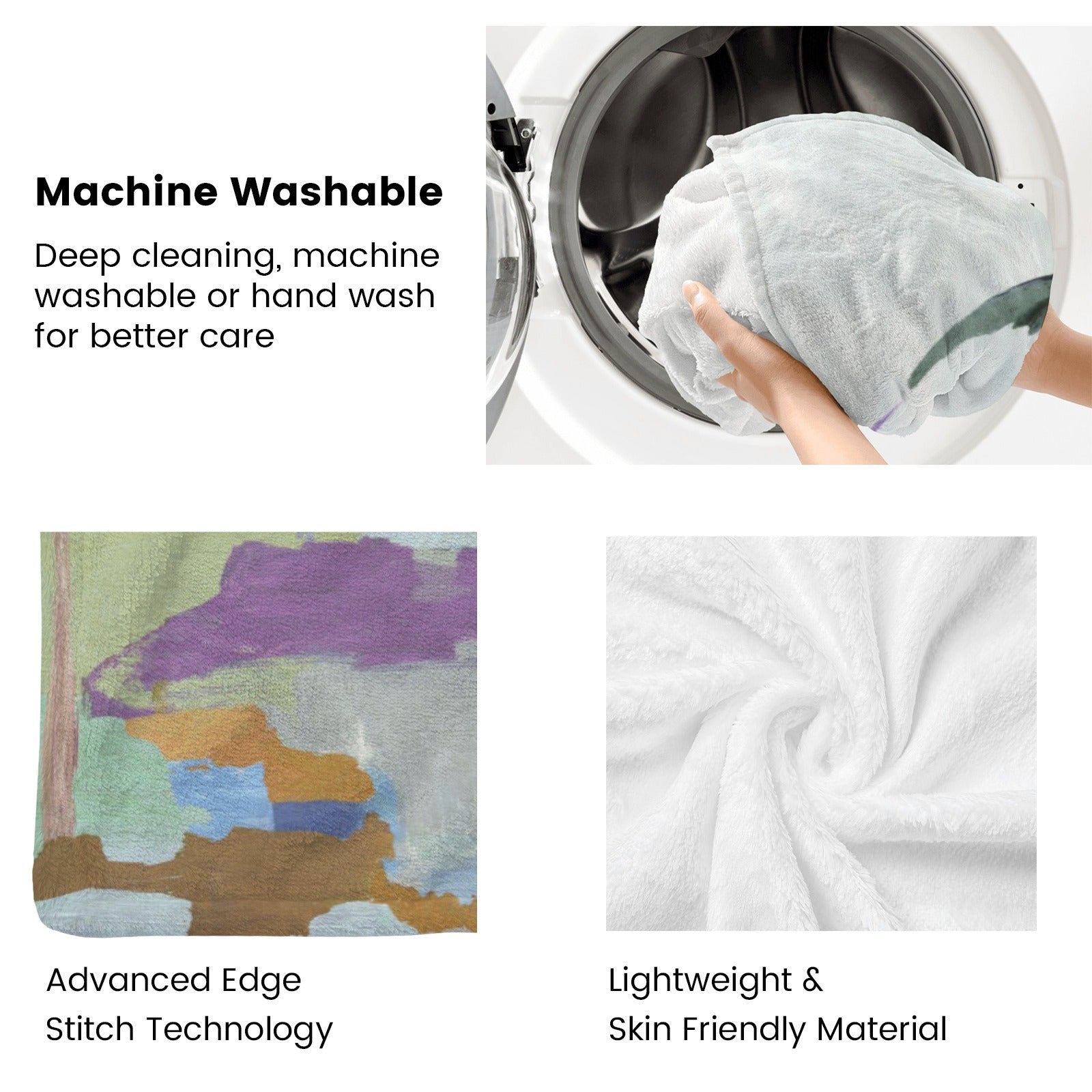 Abstract Coconut Palm Trees Flannel Blanket, machine washable, soft and skin-friendly material, perfect for sofa or bed use.