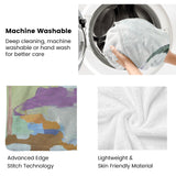 Abstract Coconut Palm Trees Flannel Blanket, machine washable, soft and skin-friendly material, perfect for sofa or bed use.