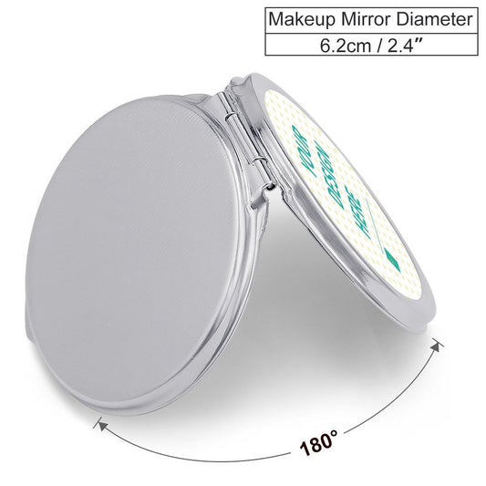 Silver compact mirror with your design, portable pocket makeup mirror personalized gift for women