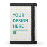 Custom Trifold Wallet featuring your design, with heart pattern, perfect gift for men.