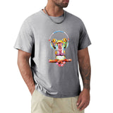 Men's gray short sleeve t-shirt with frog art and headphones, MyArtsyGift classic tee