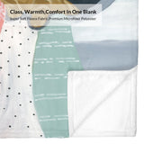 Soft fleece blanket with abstract design, offering warmth and comfort, made of premium microfiber polyester.