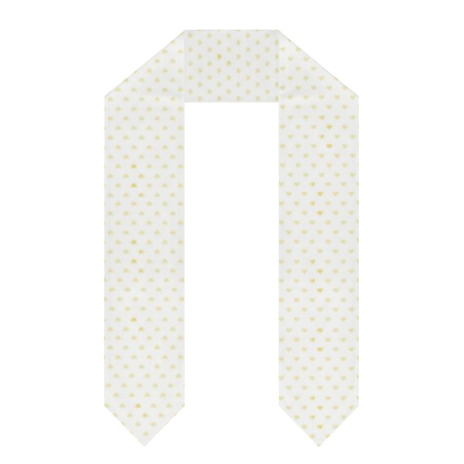 White graduation stole with yellow heart pattern, perfect graduation gift.