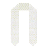 White graduation stole with yellow heart pattern, perfect graduation gift.