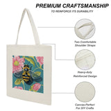 Personalized canvas tote bag with bee and floral design, Premium craftsmanship for shopping and DIY projects